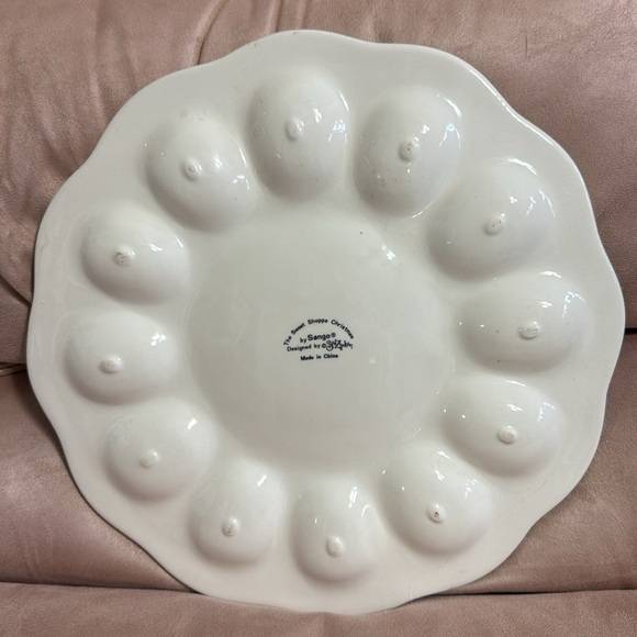 SANGO SWEET SHOPPE Christmas Deviled Egg 11" Tray by Sue Zipkin - Picture 2 of 4